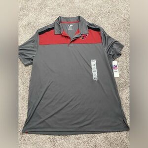 MENS 2XLARGE GRAY & RED NFL ARIZONA CARDINALS POLO SHIRT - NWT